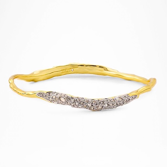 Alexis Bittar Solanales Gold Crystal Skinny Bangle Bracelet - Picture 8 of 8